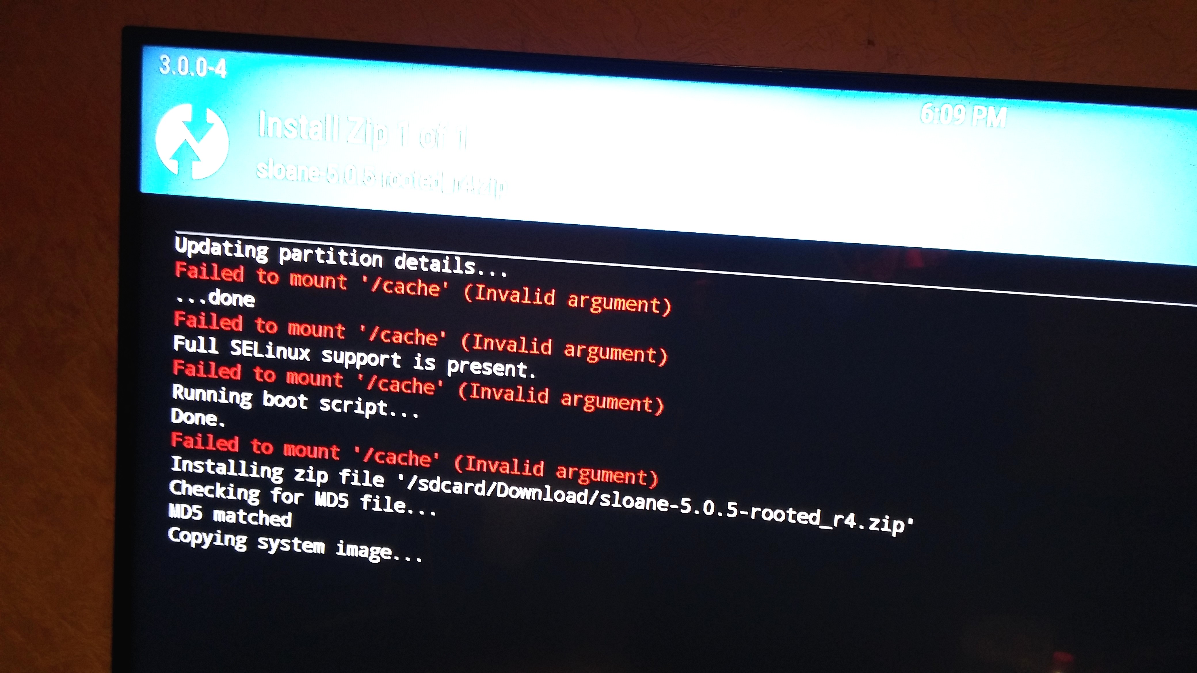 Cara mudah atasi masalah Failed To Mount System (Invalid Argument) pada Advan Vandroid S5E 4GS via TWRP